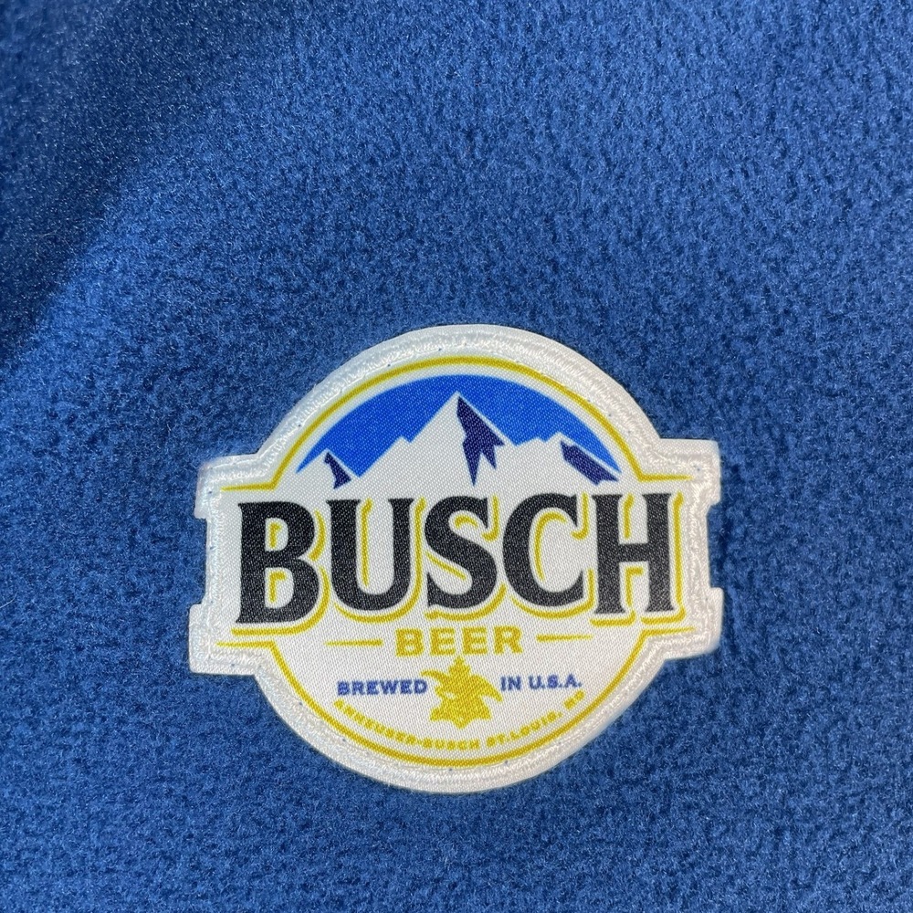 Eddie Bauer Vest Womens 2XL Blue Busch Beer Full Zip Fleece L.I.T. Tech New - Picture 3 of 11